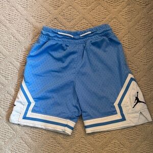 Youth light blue Jordan Basketball Shorts with White Trim